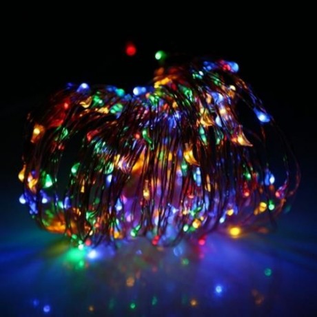 SOLAR POWERED WATERPROOF 200 LEDS COPPER STRING LIGHT (RGB COLOR)