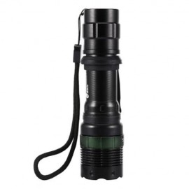 LED ZOOM ALUMINUM ALLOY RECHARGEABLE FLASHLIGHT (BLACK)