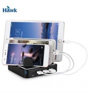 HAWK S400 36W POWER 3 USB PORTS TYPE-C CHARGING STATION (BLACK)
