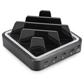 HAWK S400 36W POWER 3 USB PORTS TYPE-C CHARGING STATION (BLACK)