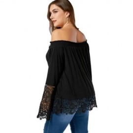 OFF THE SHOULDER LACE TRIM PLUS SIZE TOP (BLACK)