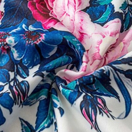 FLOWER PRINTED ZIPPERED JACKET (WHITE)