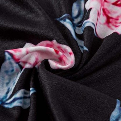 ZIP UP CARNATION PRINT JACKET (BLACK)