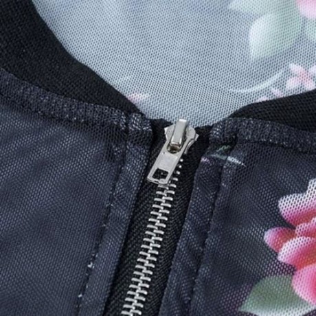 FLOWER PRINT SHEER JACKET (BLACK)