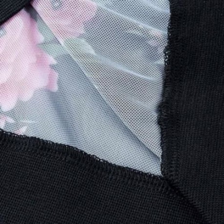 FLOWER PRINT SHEER JACKET (BLACK)