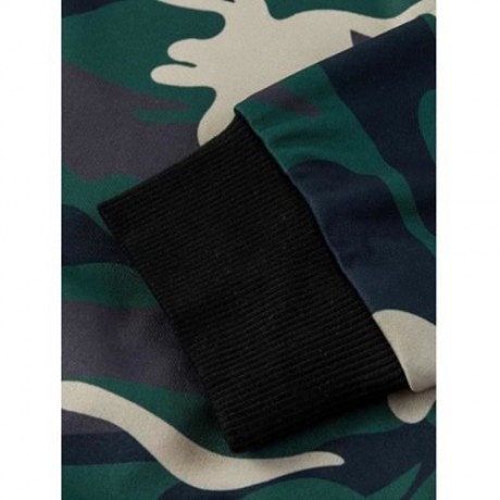CAMOUFLAGE PRINT ZIP UP JACKET (ARMY GREEN CAMOUFLAGE)