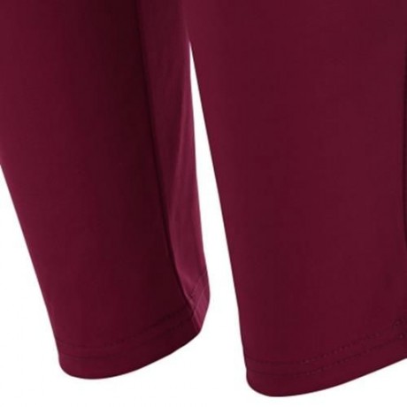 ELASTIC WAIST ANKLE LENGTH PLUS SIZE PENCIL PANTS (PURPLISH RED C5)
