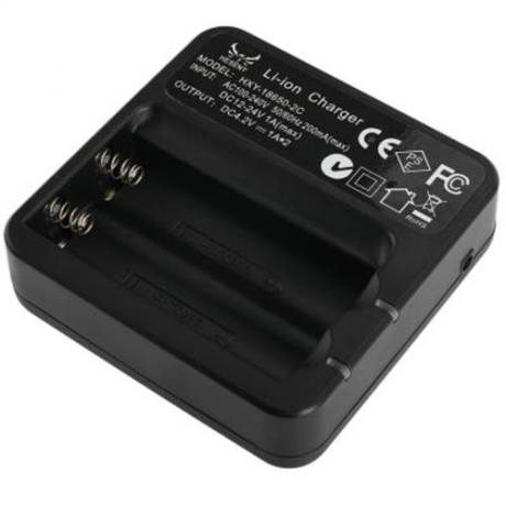 HESENY HXY18650 - 2C 1A LI-ION BATTERY CHARGER WITH US PLUG CABLE (BLACK)
