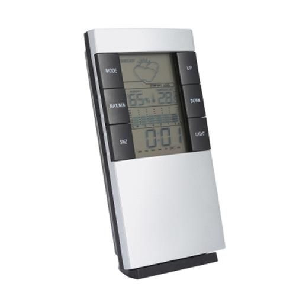 MULTIFUNCTION DIGITAL TEMPERATURE HUMIDITY ALARM CLOCK (WHITE)