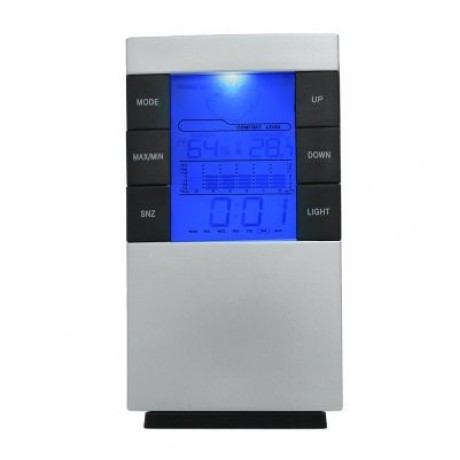 Multifunction Digital Temperature Humidity Alarm Clock (WHITE)