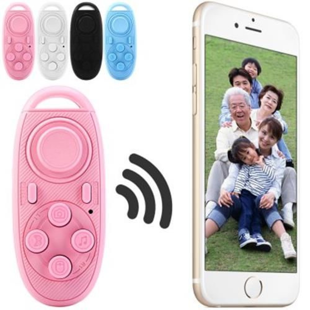 2 IN 1 WIRELESS BLUETOOTH GAMEPAD REMOTE CONTROL CAMERA SHUTTER SELF-TIMER (PINK)