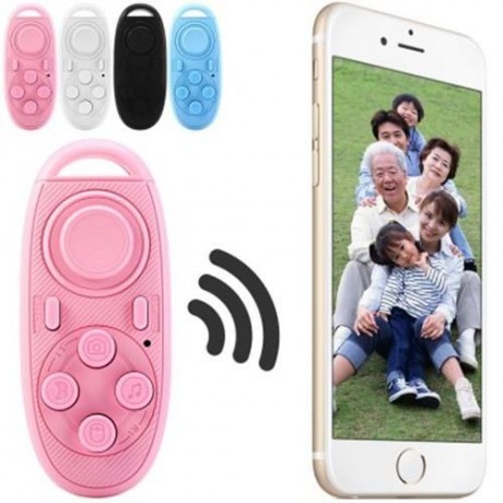 2 IN 1 WIRELESS BLUETOOTH GAMEPAD REMOTE CONTROL CAMERA SHUTTER SELF-TIMER (PINK)