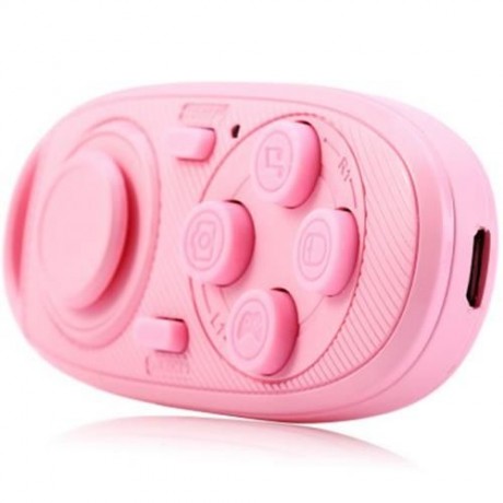 2 IN 1 WIRELESS BLUETOOTH GAMEPAD REMOTE CONTROL CAMERA SHUTTER SELF-TIMER (PINK)