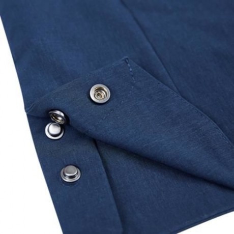 CASUAL HOODED LONG SLEEVE ZIPPER MEN JACKET (DEEP BLUE)