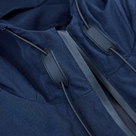 CASUAL HOODED LONG SLEEVE ZIPPER MEN JACKET (DEEP BLUE)