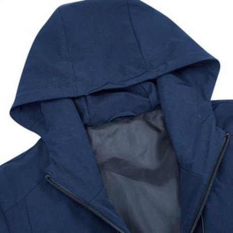 CASUAL HOODED LONG SLEEVE ZIPPER MEN JACKET (DEEP BLUE)
