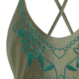 PLUS SIZE CROSSBACK EMBROIDERED SWIMSUIT (PEARL ARMY GREEN)