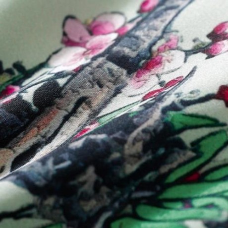 FLORAL PRINT SINGLE BREASTED BLAZER (LIGHT GREEN)