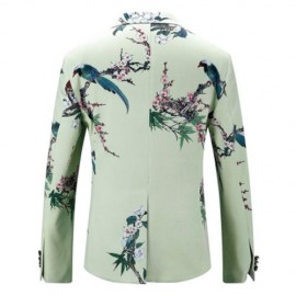 FLORAL PRINT SINGLE BREASTED BLAZER (LIGHT GREEN)