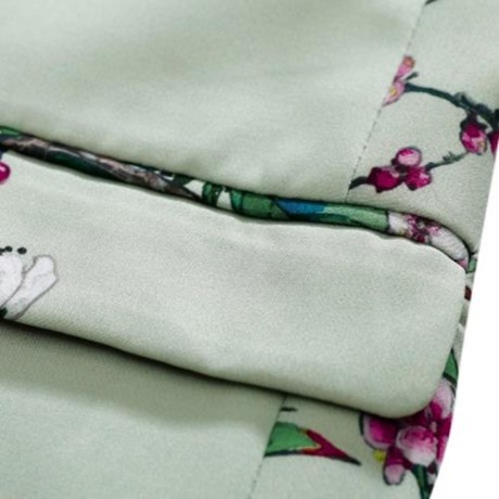FLORAL PRINT SINGLE BREASTED BLAZER (LIGHT GREEN)