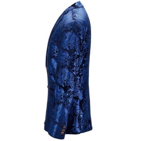 FLORAL GILDING SINGLE BREASTED BLAZER (ROYAL)
