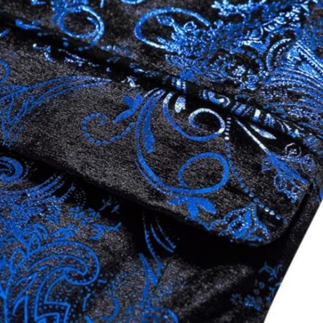 FLORAL GILDING SINGLE BREASTED BLAZER (ROYAL)