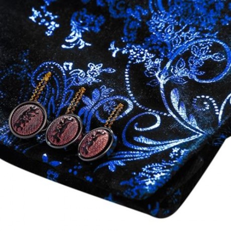 FLORAL GILDING SINGLE BREASTED BLAZER (ROYAL)