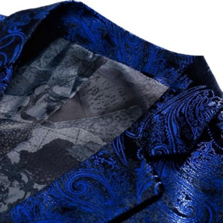 FLORAL GILDING SINGLE BREASTED BLAZER (ROYAL)