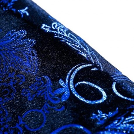 FLORAL GILDING SINGLE BREASTED BLAZER (ROYAL)