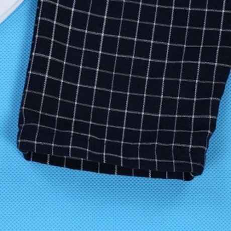 2PCS KIDS BOYS CASUAL CARTOON PRINTED T-SHIRT PLAID CROP PANTS (WHITE)