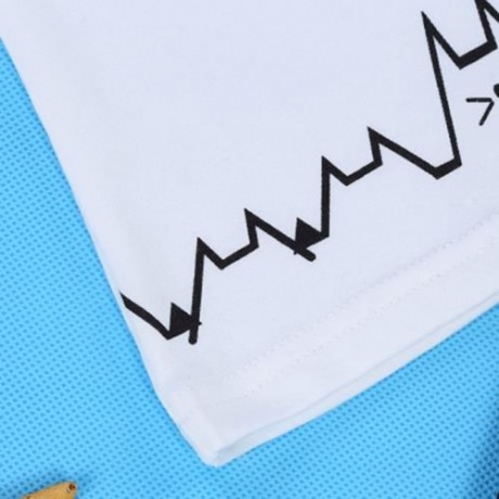 2PCS KIDS BOYS CASUAL CARTOON PRINTED T-SHIRT PLAID CROP PANTS (WHITE)