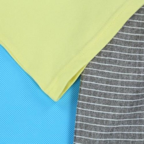 2PCS BOYS KIDS CASUAL SLOWLY PRINTED T-SHIRT PLAID CROP PANTS (YELLOW)