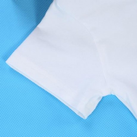 2PCS BOYS KIDS CASUAL SLOWLY PRINTED T-SHIRT PLAID CROP PANTS (WHITE)