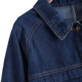 PLUS SIZE BUTTON UP BOYFRIEND DENIM JACKET (DENIM BLUE)