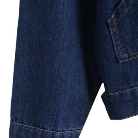 PLUS SIZE BUTTON UP BOYFRIEND DENIM JACKET (DENIM BLUE)