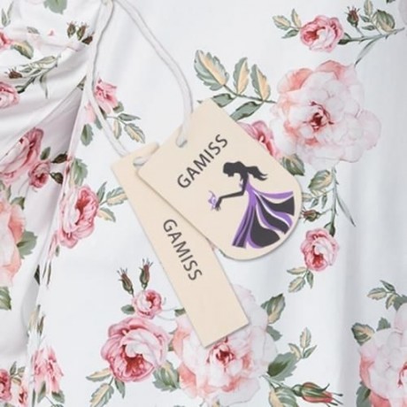 SPLIT FLARE SLEEVE FLORAL TUNIC TOP (WHITE)