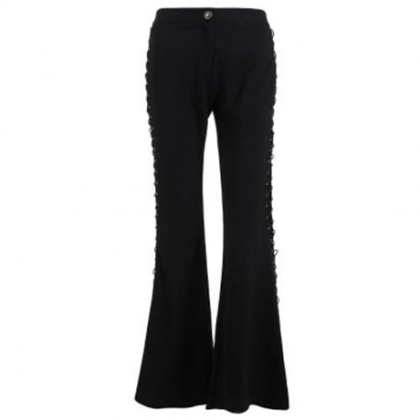 FLARE PANTS WITH CRISS CROSS LACE UP (BLACK)