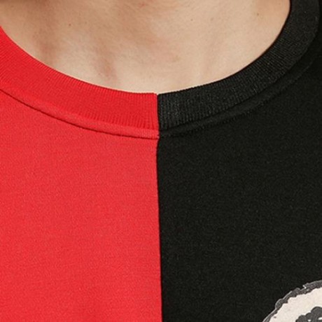 COLOR BLOCK PANEL GRIMACE GRAPHIC PRINT T-SHIRT (COLORMIX)