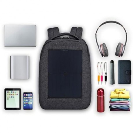 TIGERNU TB3164 WATER-RESISTANT 21L LEISURE BACKPACK LAPTOP BAG WITH SOLAR PANEL (FEATHER G