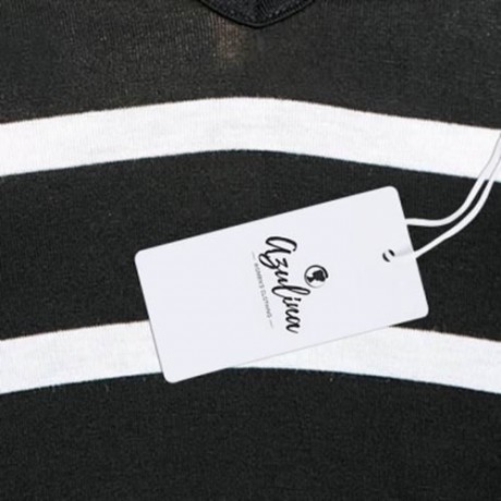 PLUS SIZE LATTICE NECK STRIPED JERSEY TOP (BLACK WHITE)