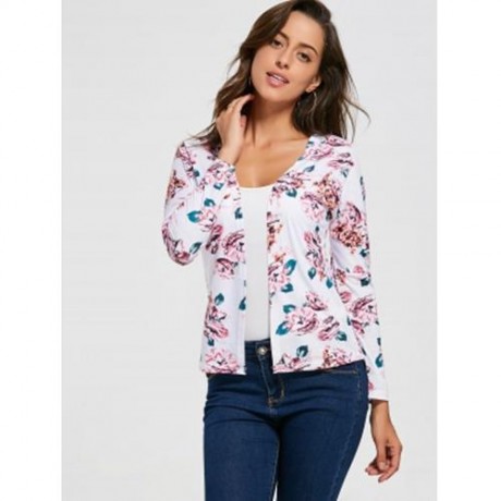 DROP SHOULDER FLORAL PRINT TUNIC TOP (BLACK)