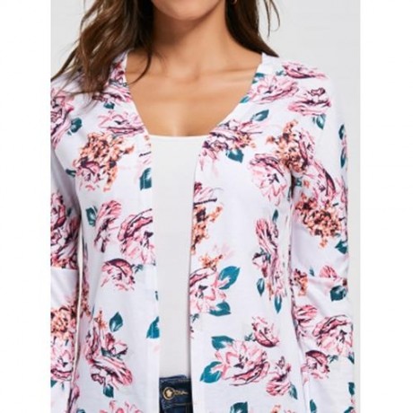 DROP SHOULDER FLORAL PRINT TUNIC TOP (BLACK)