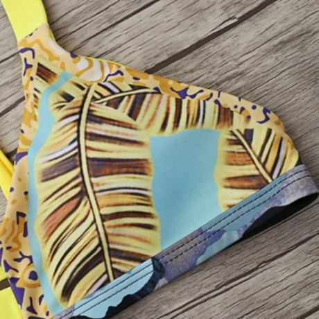 PRINTED CRISS CROSS BIKINI SWIMWEAR (COLORMIX)