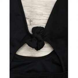RIBBED KNOT BACKLESS ONE PIECE SWIMSUIT (BLACK)