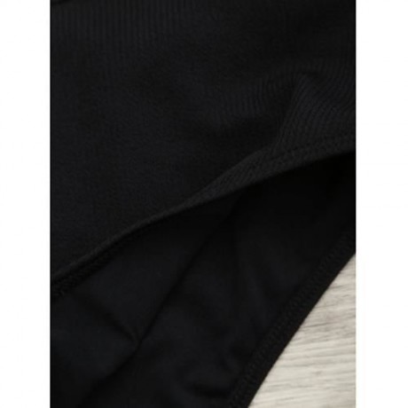 RIBBED KNOT BACKLESS ONE PIECE SWIMSUIT (BLACK)