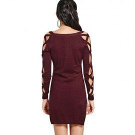HIGH LOW CRISS CROSS LONG SWEATER (WINE RED)