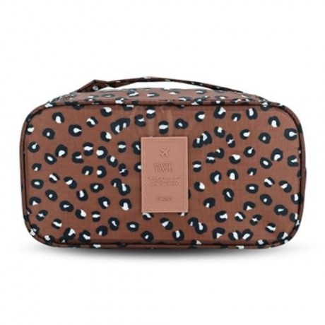 GUAPABIEN MAKEUP UNDERWEAR PRINT PORTABLE TRAVEL POUCH BAG (CAMEL)
