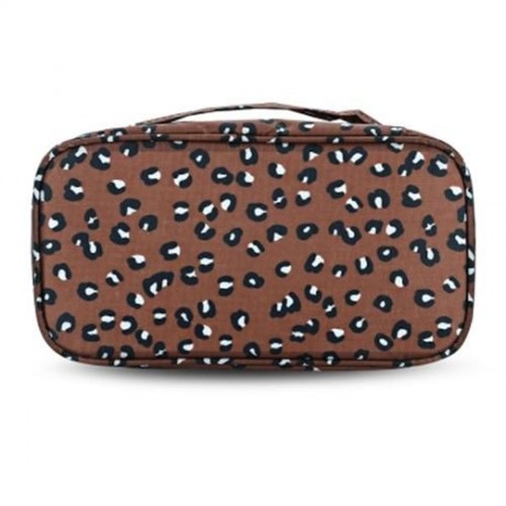 GUAPABIEN MAKEUP UNDERWEAR PRINT PORTABLE TRAVEL POUCH BAG (CAMEL)