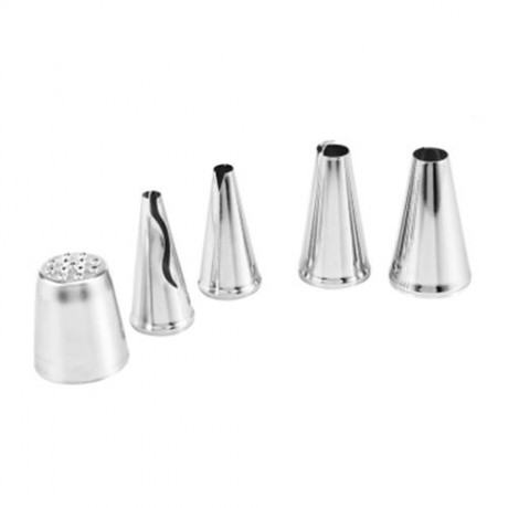 24PCS DIY STAINLESS STEEL BUTTERCREAM ICING PIPING NOZZLES (SILVER WHITE)