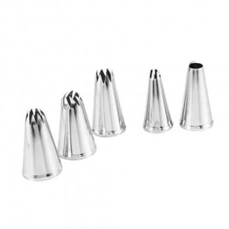 24PCS DIY STAINLESS STEEL BUTTERCREAM ICING PIPING NOZZLES (SILVER WHITE)